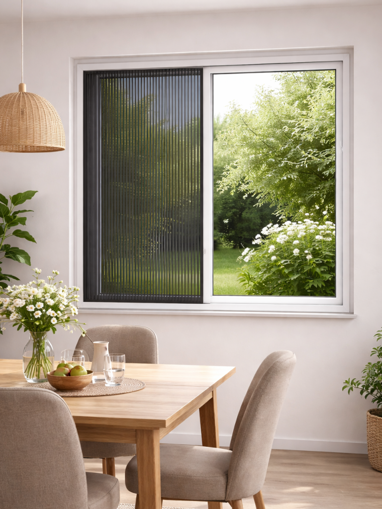 Fliegengitter für Fenster Spannrahmen, Rollo oder Plissee – nach Maß gefertigt.